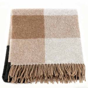 بطانية صوف طبيعية ناعمة ودافئة ومتينة من د. وول، بطانية منسوجة للغرفة والأريكة والمنزل والسفر والقيلولة - Product Image 2