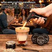 Kit de fumage de cocktails haut de gamme avec torche, copeaux de bois, logo personnalisé pour bourbon et whisky, coffret cadeau pour homme, accessoires de bar Hombar