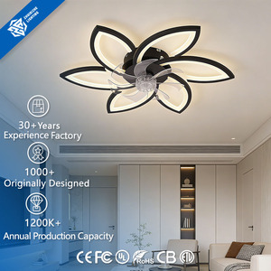 Ventilateur <span class=keywords><strong>de</strong></span> plafond moderne avec lumière, 6 vitesses, faible bruit, télécommande, LED, compatible AC 220V, design moderne, chambre, salle à manger - Product Image 1