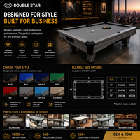 Table de billard MDF sur mesure en bois flotté/bois de caoutchouc de 7, 8 ou 9 pieds avec surface résistante aux rayures pour clubs et usage domestique, 9 boules