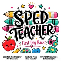 Transferts DTF pour la rentrée scolaire, prêts à poser, pour enseignants, conseillers SPED et STEM, transferts thermiques pour T-shirts et sweats à capuche