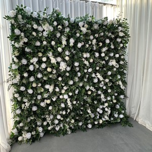 E-FW0012 Wholesale 5d Red <b>Flower</b> <b>Wall</b> Backdrop 3d <b>Panel</b> <b>Flower</b> <b>Wall</b> Artificial Roll up 8*8 <b>Flowers</b> <b>Wall</b> for Wedding Decor - Product Image 1