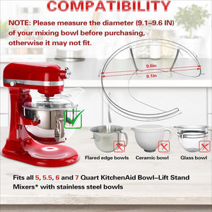 Accessoires pour mélangeurs Kitchenaid, couvercle anti-éclaboussures pour robot culinaire, 5,5 à 8 QT, couvercle anti-éclaboussures relevable - Product Image 3