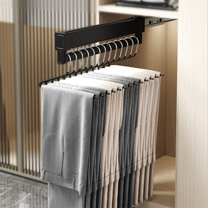 HNOSS Glissière télescopique pour vêtements, cintre pour pantalons, quincaillerie, garde-robe, penderie, <span class=keywords><strong>porte</strong></span>-<span class=keywords><strong>pantalon</strong></span> en fer - Product Image 4