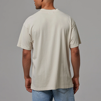 Kaos Mock Neck Pria Oversized Relaxed Fit 100% Katun Jersey Tebal Kaos Custom Logo Longgar Streetwear untuk Pria