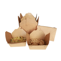 Boîte à lunch personnalisable en papier kraft brun jetable, recyclable, de qualité alimentaire, pour sushis, salades, sandwichs, emballages à emporter