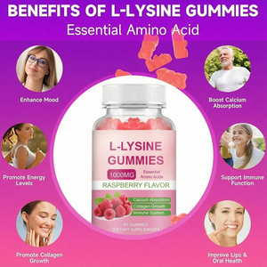 Gomitas de L-Lisina 1000mg Masticables para Adultos y Niños, Suplemento de Aminoácidos, Síntesis de Colágeno y Proteína, Salud Bucal, Apoyo Inmunológico - Product Image 2