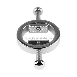 Paquete de 2 abrazaderas redondas para el pecho con anillo protector de pezón sin perforación con puntas internas Bdsm, abrazaderas para pezones de aleación de Zinc - Product Image 2