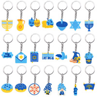 Gantungan Kunci Tema Hanukkah Kartun Harga Grosir Nicro, Aksesoris Tas, Liontin, Gantungan Kunci Karet PVC Lembut, Hadiah Promosi