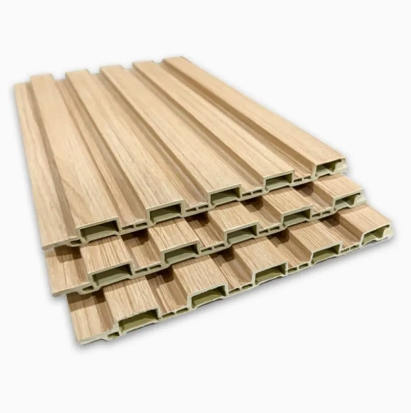 Modern Waterproof Indoor 3D Fluted WPC Wall Panel Cladding for Bedroom ...