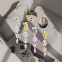 Faux bijoux de corps Xinfocus nouveau à la mode fausse fleur ventre Piercing corps faux nombril Piercing bijoux Non Piercing