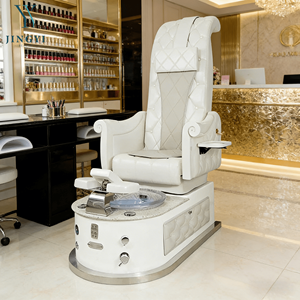 Chaise de pédicure de salon JingYi pour salon de <span class=keywords><strong>manucure</strong></span>, chaise de pédicure électrique avec massage, station de <span class=keywords><strong>manucure</strong></span> et de pédicure blanche de luxe - Product Image 2
