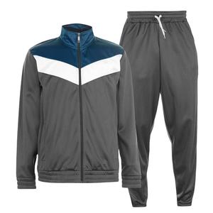 Custom Wholesale High Quality Cotton Polyester <b>Retro</b> Color Block Full Zip Hooded Mens Sportswear <b>Tracksuit</b> Set - Product Image 3