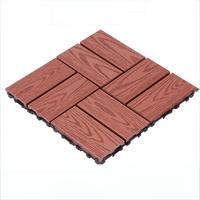 Dalles de terrasse WPC gaufrées 30*30*2.2cm, à emboîter soi-même, pour patio extérieur