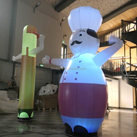 Poupée gonflable de chef cuisinier dansant pour accueillir les clients dans les restaurants en 2022, bras flottants, publicité gonflable de cuisinier fou et ondulé