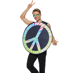 Disfraz con Símbolo de Paz para Hombre Adulto, Tie Dye con Signo de Paz, Traje de Cosplay para Fiesta de Halloween - Product Image 3