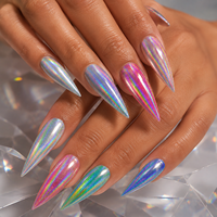Poudre Chrome Holographique Laser Super Brillante Effet Miroir Métallique Arc-en-ciel Pigment Poudre Chrome