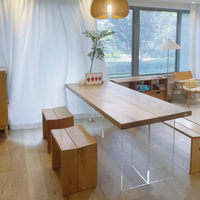 Table à manger moderne en bois de noyer massif, écologique, imperméable, de haute qualité, base en fer, mobilier pour la maison, 6 places, restaurant