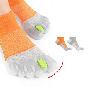 Chaussettes respirantes en coton et gel à cinq doigts séparés pour la <span class=keywords><strong>correction</strong></span> des hallux valgus et les soins des pieds - Product Image 1
