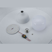 Composants de lampes LED en gros, boîtier en aluminium enveloppé de plastique, carte de circuit imprimé LED circulaire, culot E27 pour éclairage résidentiel