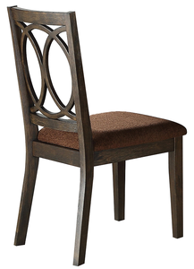 Ensemble de 2 chaises de salle à manger modernes en tissu imperméable marron et finition expresso pour appartement - Product Image 1