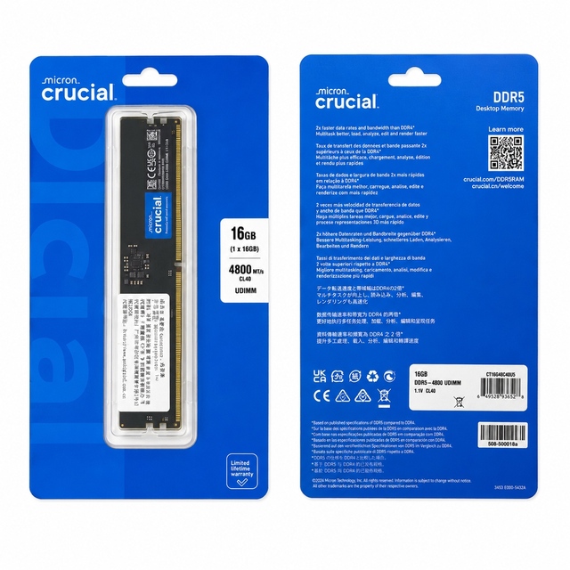 Crucial Pro 32GB Kit 16GBx2 DDR5-6000 UDIMM CP2K16G60C48U5
