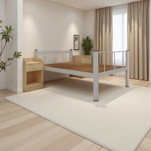 Lit simple en métal durable, idéal pour les hôtels, les dortoirs et les chambres à coucher, doté d'une structure de cadre de lit en acier - Product Image 2