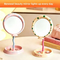 Miroir de maquillage en plastique en forme de ballon, miroir de table simple face pour dortoir étudiant, style NS, miroir déesse Kazhi