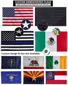 ธงปักลายสองด้านแบบกำหนดเอง ทนทาน คุณภาพสูง สำหรับตกแต่งภายนอกอาคาร ขายส่ง ขนาด 3x5 ฟุต ธงสั่งทำพิเศษสำหรับยานยนต์ - Product Image 4