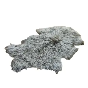 Wholesale Home Tibetan Sheepskin Throw Rug Mongolian Carpet Animal Fur Area Rug Big Size Natural Curly Wool Lamb Skin Rug
