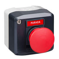 Interrupteur à bouton-poussoir PLC XALD1644, trou de montage de 22 mm, connexion par bornes à vis, fonctionnement à rupture momentanée, LED rouge, 1 contact NC