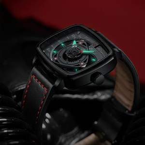 Montre pour homme SVJ 2071, nouvelle édition limitée de luxe, mouvement à rotor, haut de gamme, véritable, forgée, rétro, carrée, creuse - Product Image 2