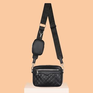 Large Capacity Fashionable Female Crossbody Bag Embroidered Thread Rhombock Design PU Zip New <b>Square</b> Single Shoulder Senior - Product Image 1