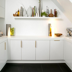 Kenop Lemari Aluminium Hitam dengan Sentuhan Emas untuk Lemari Dapur, Lemari Pakaian & Pegangan Pintu Gudang Kamar Tidur, Pegangan Furnitur - Product Image 5