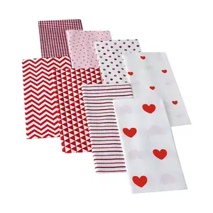 Fanni 8 unids/lote precortado surtido impreso Día de San Valentín rojo 100% paquetes de tela de algodón para DIY acolchado artesanía hecha a mano
