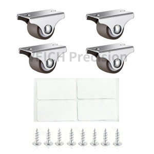 <span class=keywords><strong>Mini</strong></span> roulettes en caoutchouc à profil bas de 0,8 pouce <span class=keywords><strong>pour</strong></span> meubles, armoires roulantes, portes coulissantes, lits gigognes et tiroirs - Product Image 6