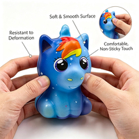 Jouet anti-stress Kawaii Licorne de dessin animé à remontée lente, en PU souple, motif étoile arc-en-ciel fantaisie, jouet à presser pour filles, cadeau de fête