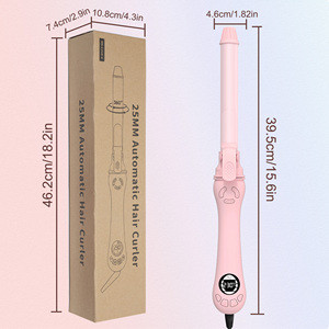 Fer à boucler professionnel en céramique à rotation automatique, chauffe rapide PTC, fer à onduler avec écran LCD, diamètre de baril 25 mm, en plastique - Product Image 4