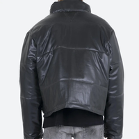 Veste d'hiver matelassée en cuir écologique grande taille pour homme, coupe courte, style streetwear, réversible, pour l'extérieur