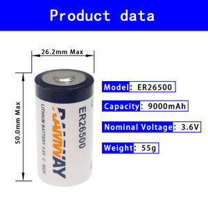 RAMWAY-baterías de litio para dispositivos médicos, baterías de litio ER26500 primario, 3,6 V, 9000mAh, <span class=keywords><strong>Lisocl2</strong></span> - Product Image 3