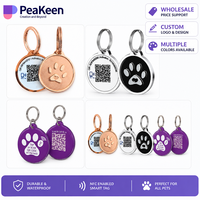 Großhandel PeaKeen Langlebiges Anpassbares NFC Smart Haustier-ID-Tag mit QR-Code, Tiermuster, Personalisiertes Niedliches Kristall-Hundemarke aus Polyester