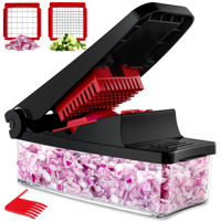 Vente chaude Cuisine Multi 2 En 1 Manuel Mandoline Fruits Alimentaire Coupe-légumes Oignon Dicer Légumes Trancheuse Légumes Hachoir