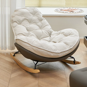 Recliner Comfortable Thickened <b>Wood</b> Penguin <b>Rocking</b> <b>Chair</b> Living Room Bedroom Balcony Home Leisure Lazy Sofa Style for Single - Product Image 2