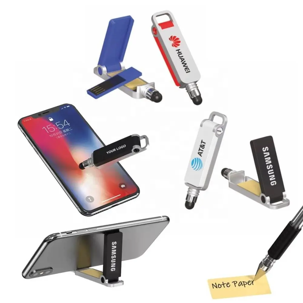 AiAude 사용자 정의 로고 4 in 1 USB 스틱 Pendrive 스타일러스 USB 플래시 드라이브 전화 PC 용 종이 노트 포함