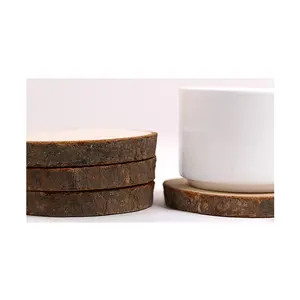कस्टम अधूरे प्राकृतिक लकड़ी के स्लाइस शिल्प लकड़ी के कोस्टर किट DIY सर्कल शिल्प