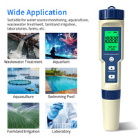 0.05 Precise Backlit LCD 5 in 1 pH TDS EC Salt Temp Analyzer Digital Water Test Pen for Hydroponics Wine Aquarium Planting