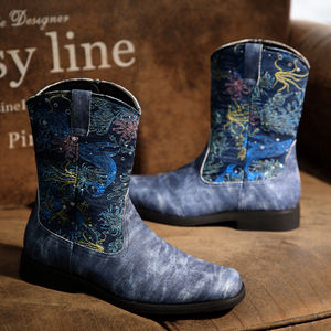 Bottes de cowboy occidentales tendance et populaires pour femmes, bottes de cowboy élégantes de bonne qualité pour hommes, bottines originales pour hommes - Product Image 4