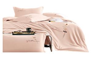 Ensemble <span class=keywords><strong>de</strong></span> literie 4 pièces en polyester Super King ou King Size 400TC Draps et oreillers brodés pour la maison ou l'hôtel - Product Image 4