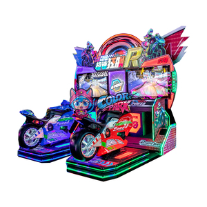 Machine <span class=keywords><strong>de</strong></span> <span class=keywords><strong>jeu</strong></span> d'arcade <span class=keywords><strong>de</strong></span> course <span class=keywords><strong>de</strong></span> moto et <span class=keywords><strong>de</strong></span> voiture à monnayeur pour 2 joueurs, simulateur <span class=keywords><strong>de</strong></span> conduite, <span class=keywords><strong>jeu</strong></span> <span class=keywords><strong>de</strong></span> course <span class=keywords><strong>de</strong></span> moto, thème Parc Coloré - Product Image 4