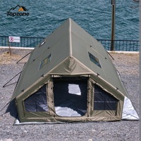 Vente en gros 12 ㎡   Grande tente de camping gonflable, imperméable et résistante au vent, en tissu Oxford 300D noir enduit